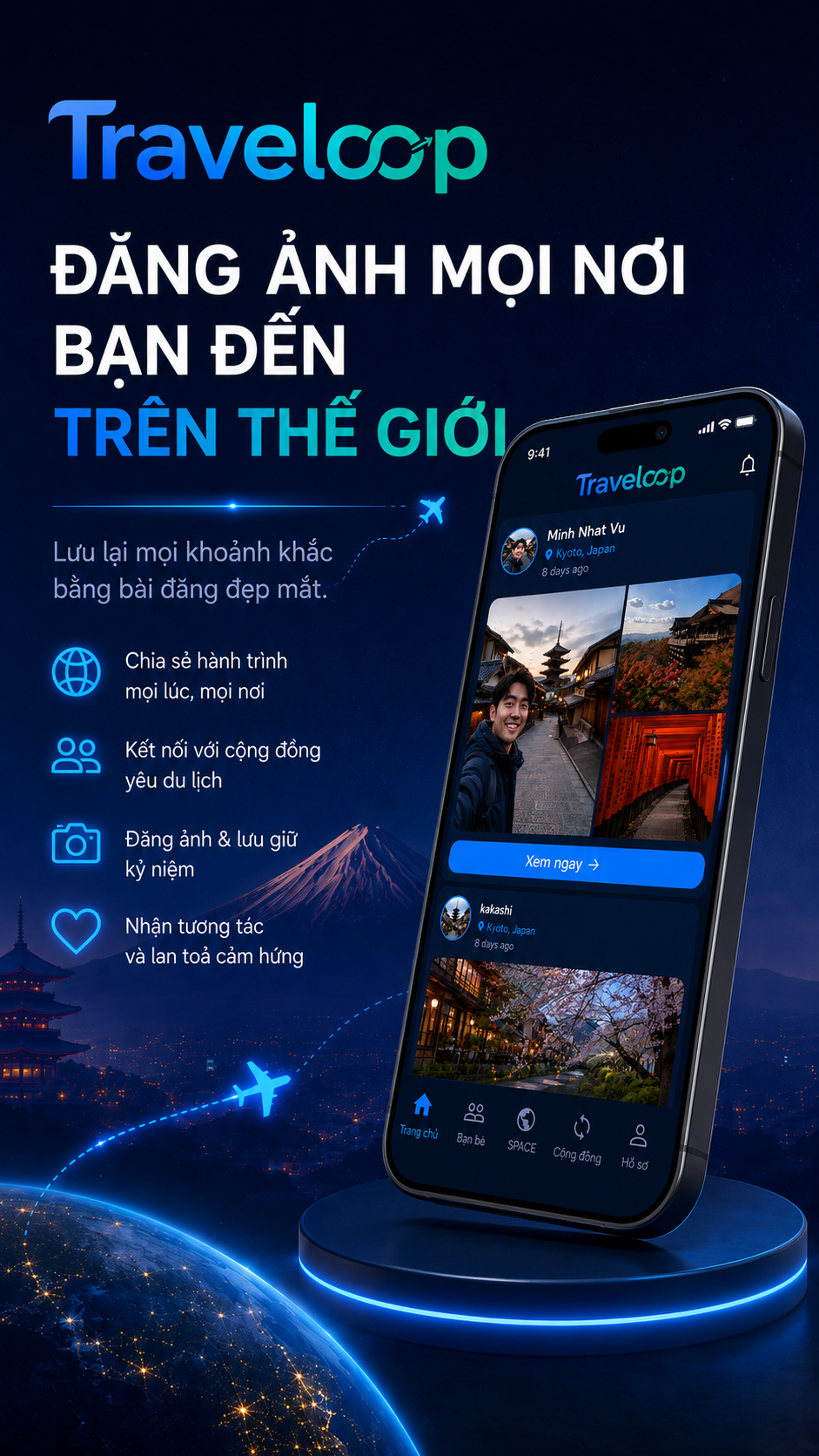 Màn hình khám phá của Travelloop